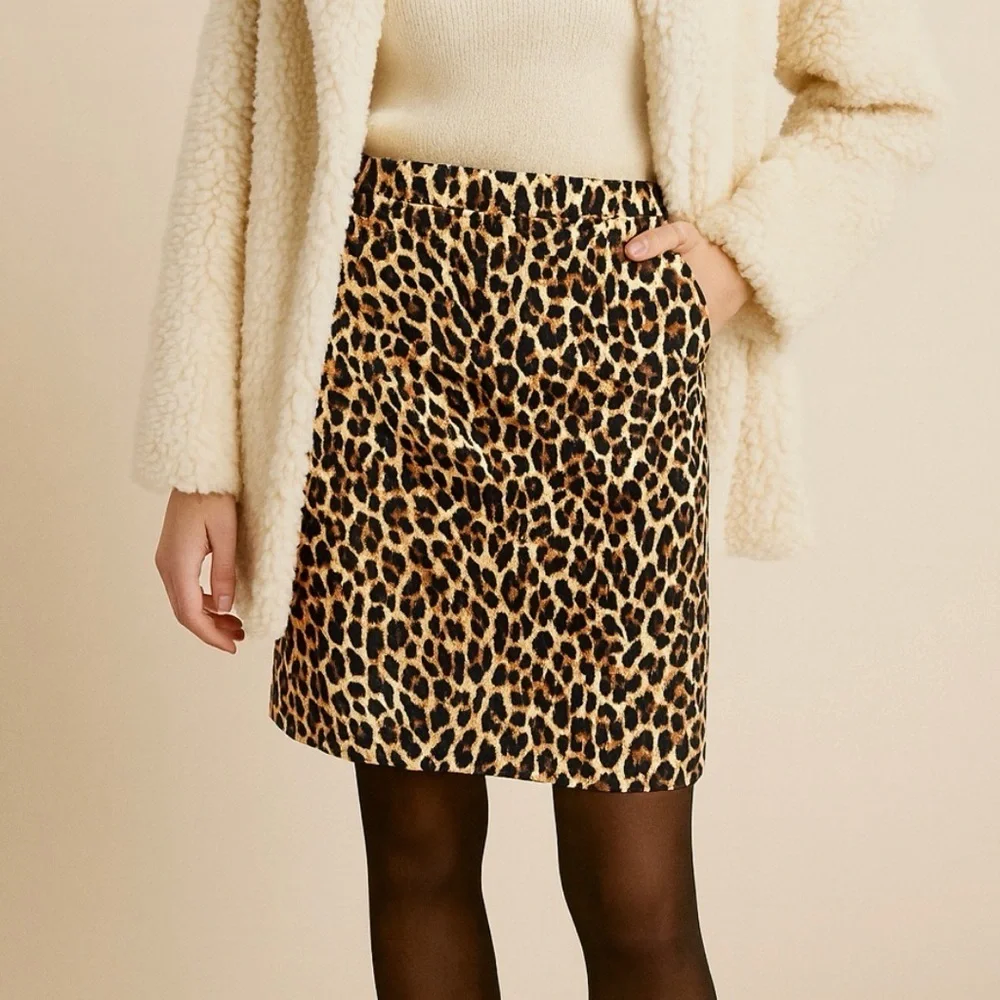 J. Crew The Pencil Skirt Leopard Print Size 0